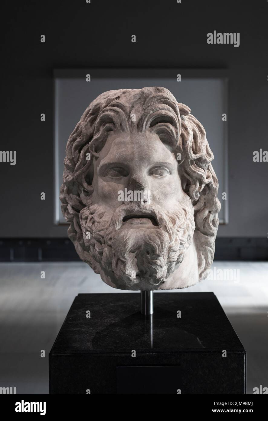 Marble Head Sculpture of Greek God Zeus, 3rd2nd century BC from Troy