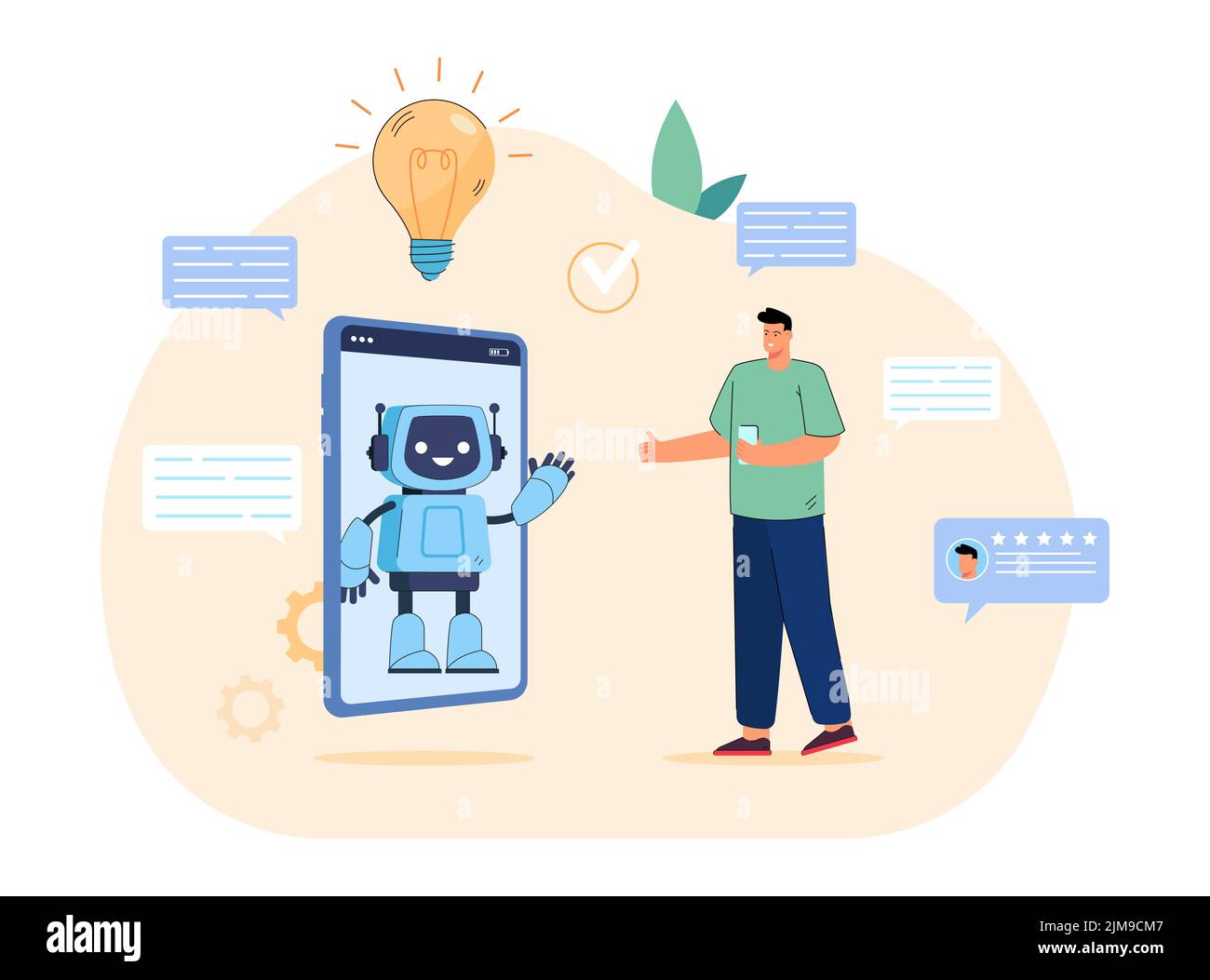 Chat bot on screen Cut Out Stock Images & Pictures - Alamy
