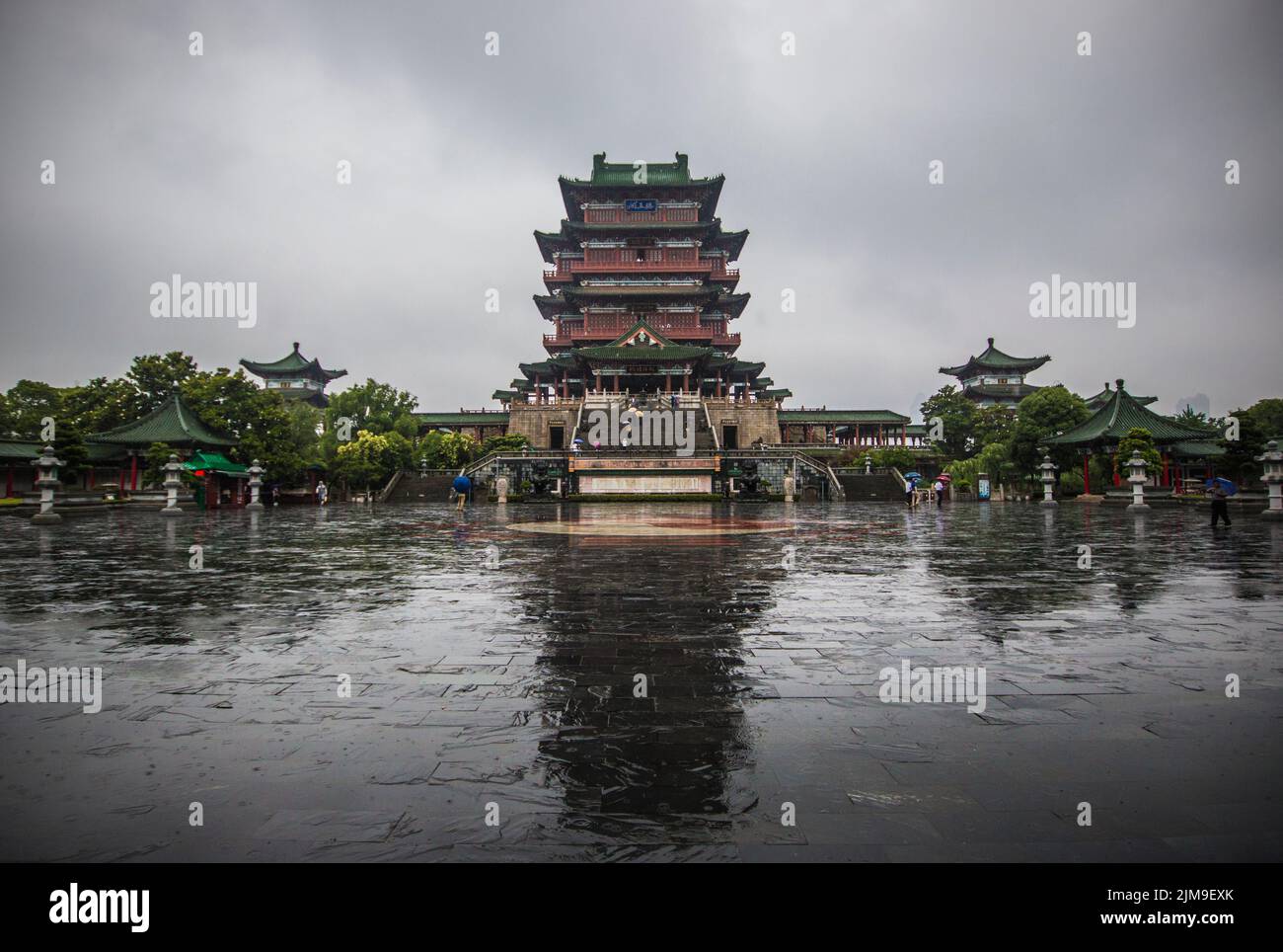 Prince Teng Pavilion in Nanchang, China during rain Stock Photo