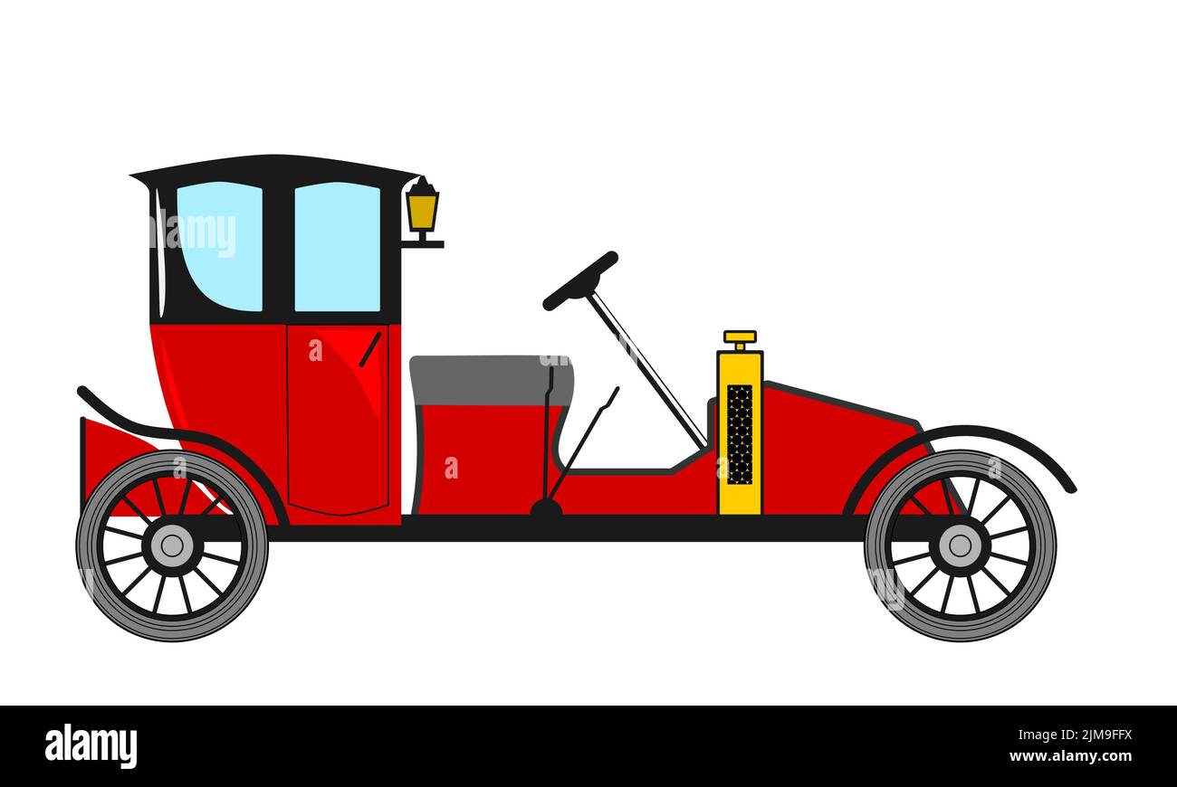 Retro car on white Stock Vector Image & Art - Alamy
