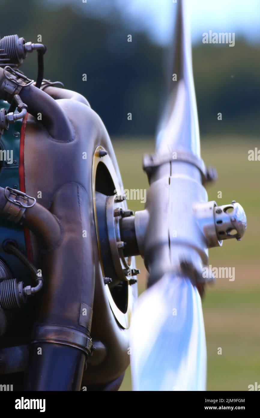 Rotating propeller from a Travel Air Biplane Stock Photo