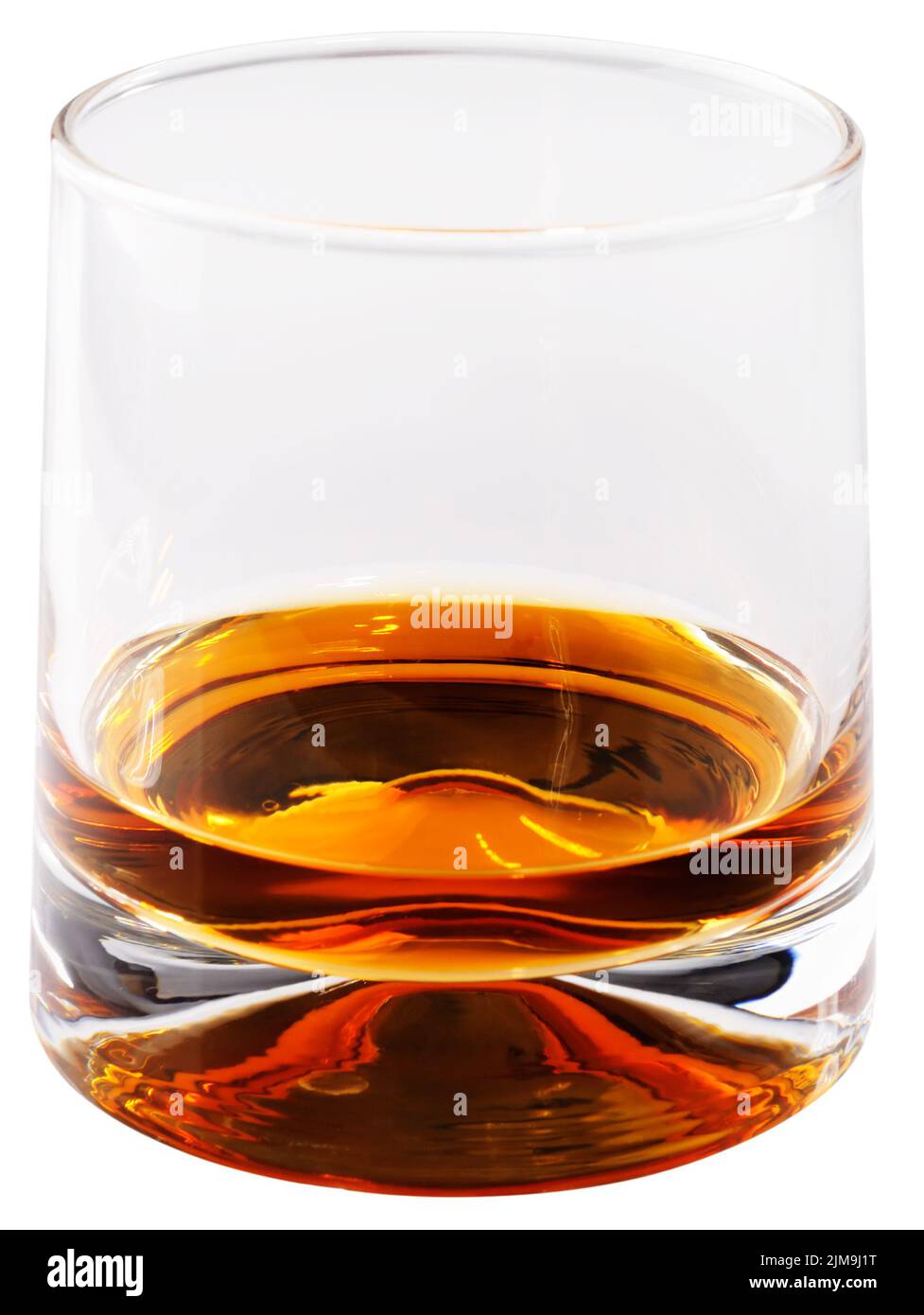 Drinking glass of whiskey isolated on the white Stock Photo