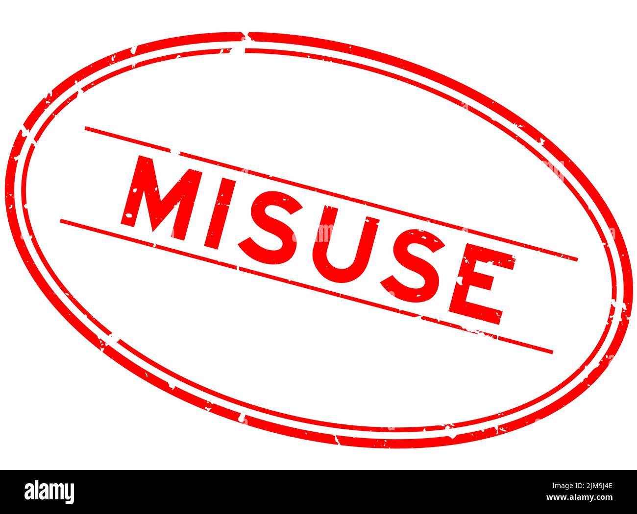 Grunge red misuse word oval rubber seal stamp on white background Stock Vector