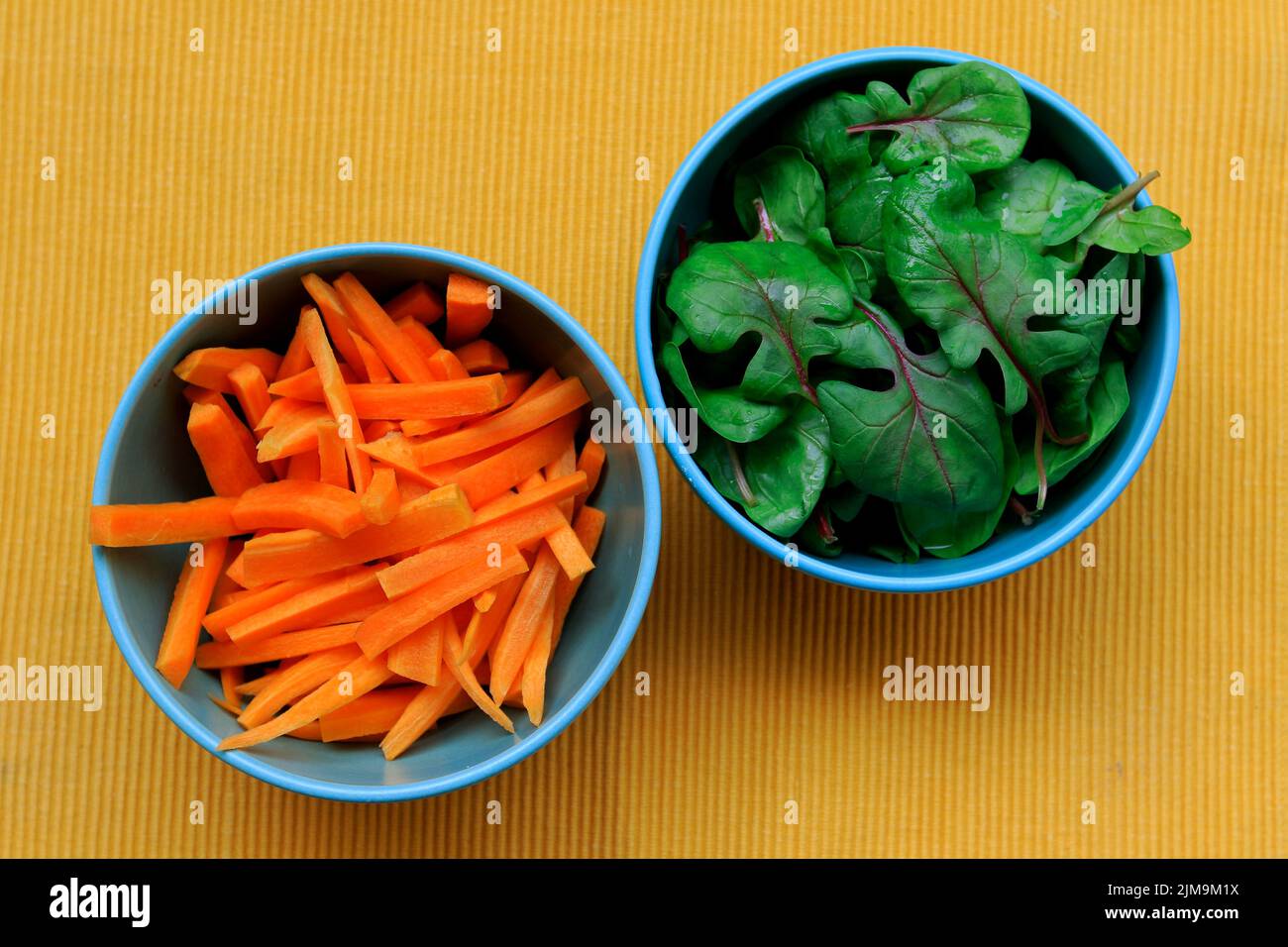Food preparation, spinach and carrot Stock Photo Alamy