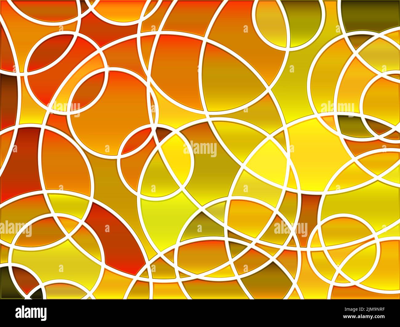 abstract vector stained-glass mosaic background - orange and yellow ...