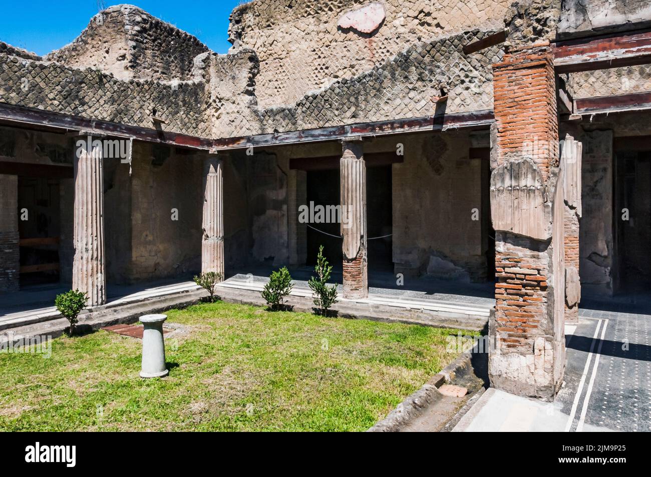 view of the Herculaneum excavation, Naples, Italy Stock Photo