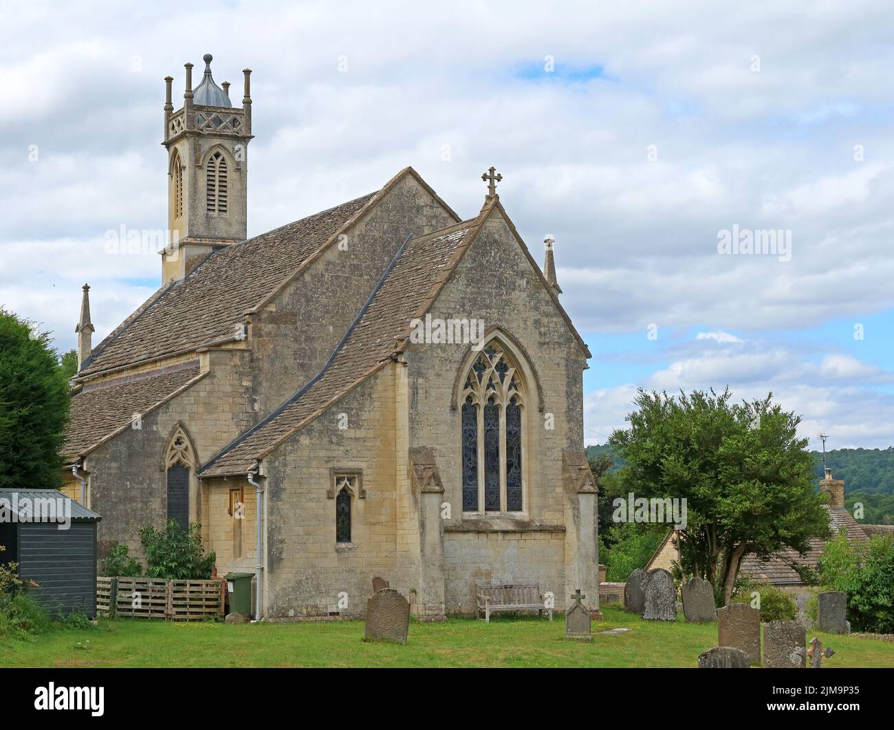 St. John the Apostle church, 1820, Sheepscombe, Slad Rd, Stroud, Cotswold, England, UK,  GL6 7RF Stock Photo