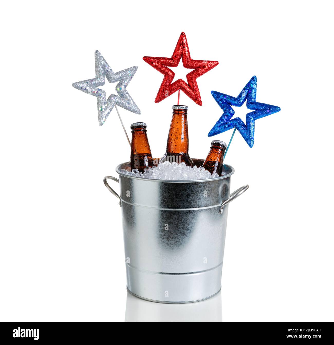 Ice bucket cold beer features Stock Photo - Alamy