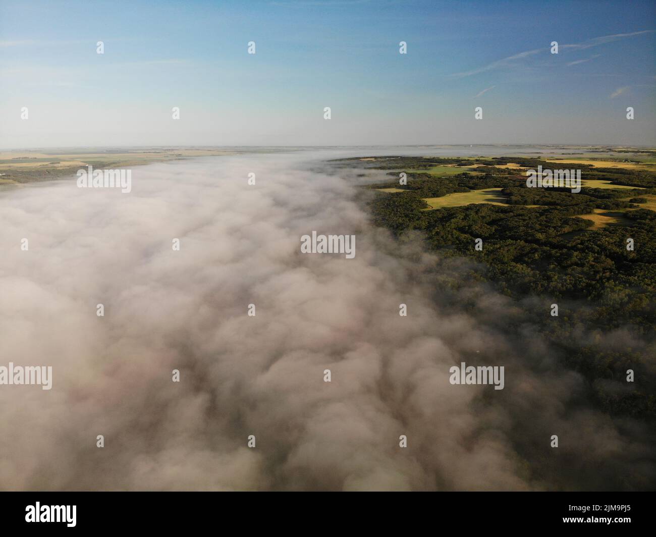 An aerial view of clouds above the dense forest Stock Photo - Alamy