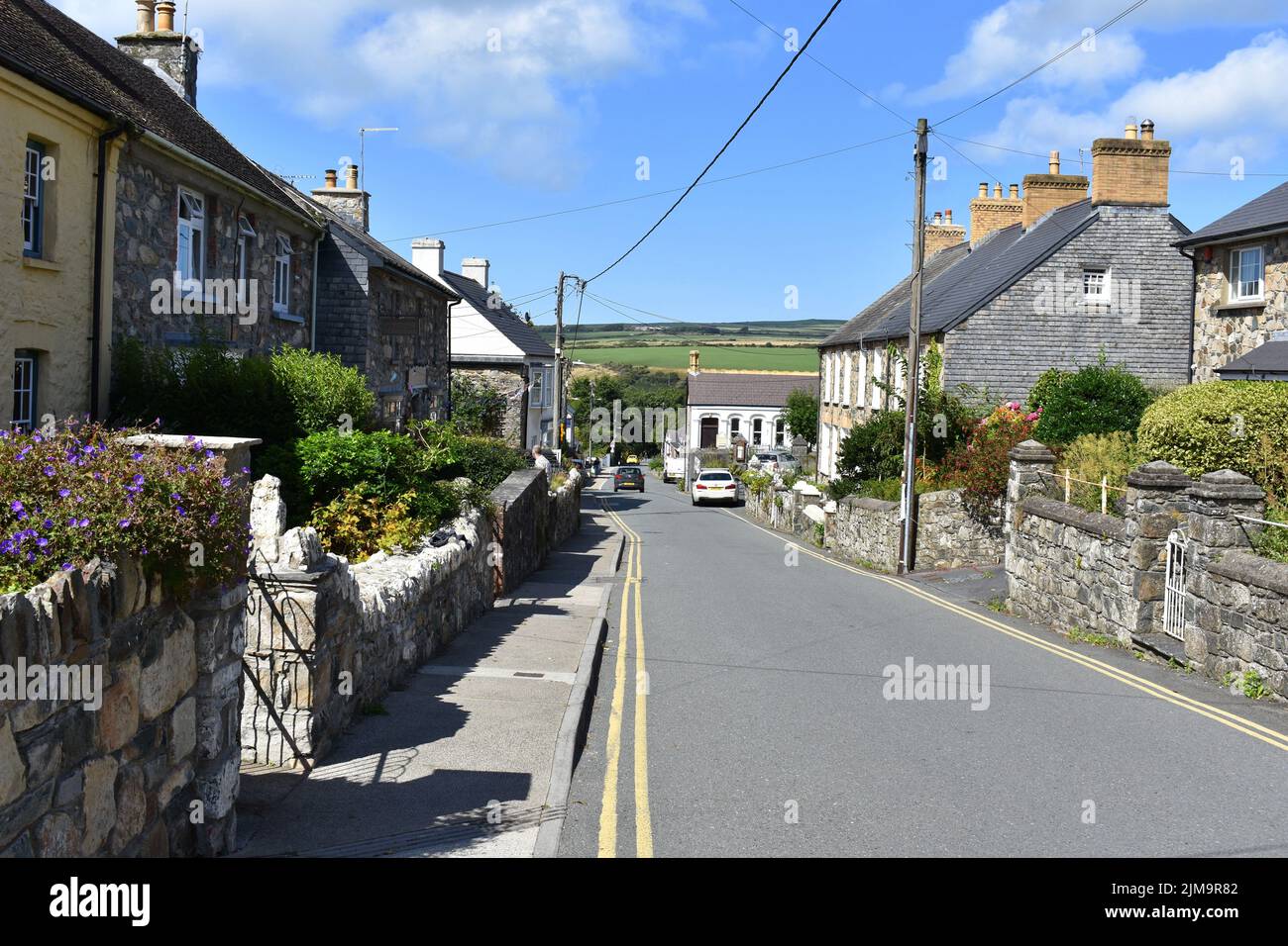 View down Long street, Newport, Pembrokeshire, Wales Stock Photo