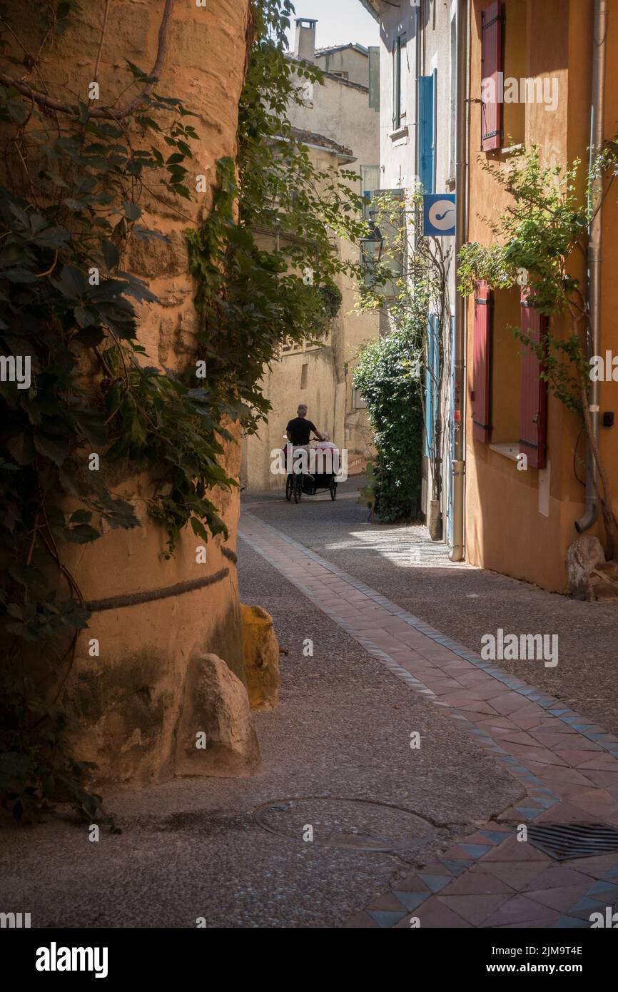 street in St. Quentin La Poterie, France Stock Photo