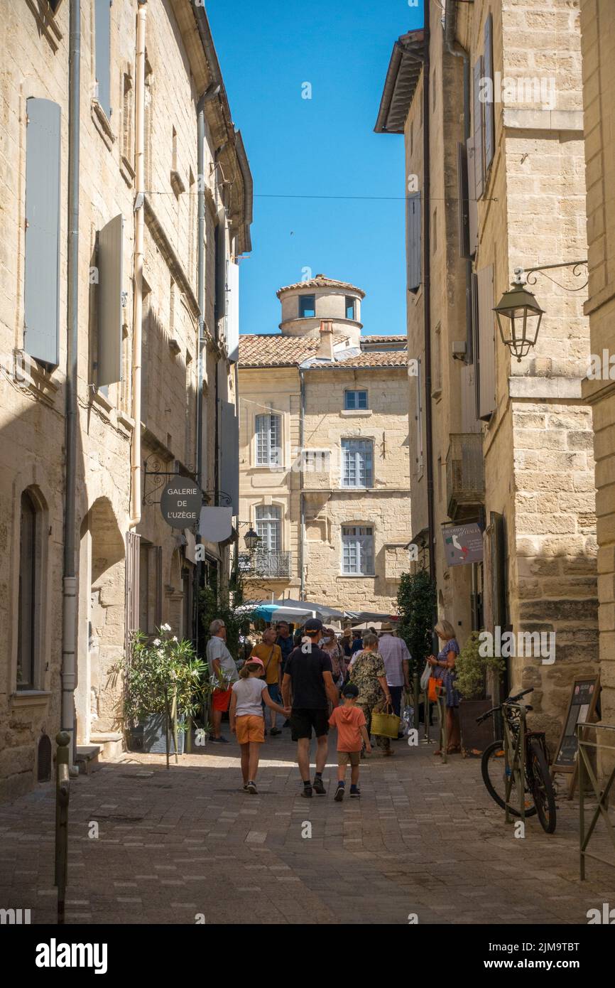 market day in Uzes, France Stock Photo Alamy