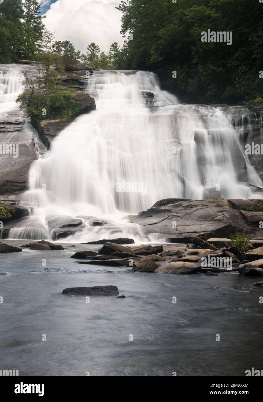 High Falls in Dupont State Forest North Carolina Stock Photo
