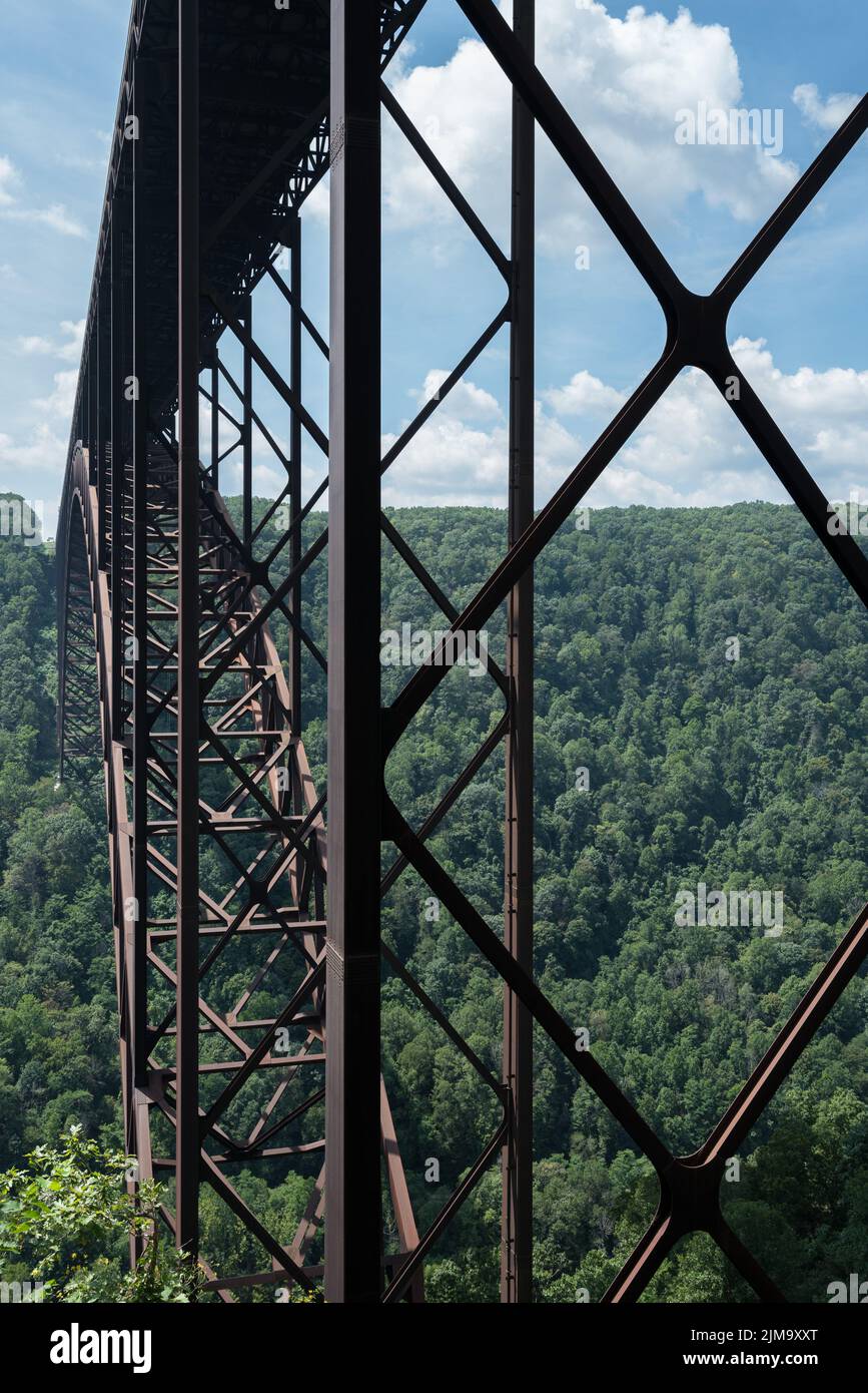 Metal structure of the New River Bridge in West Virginia Stock