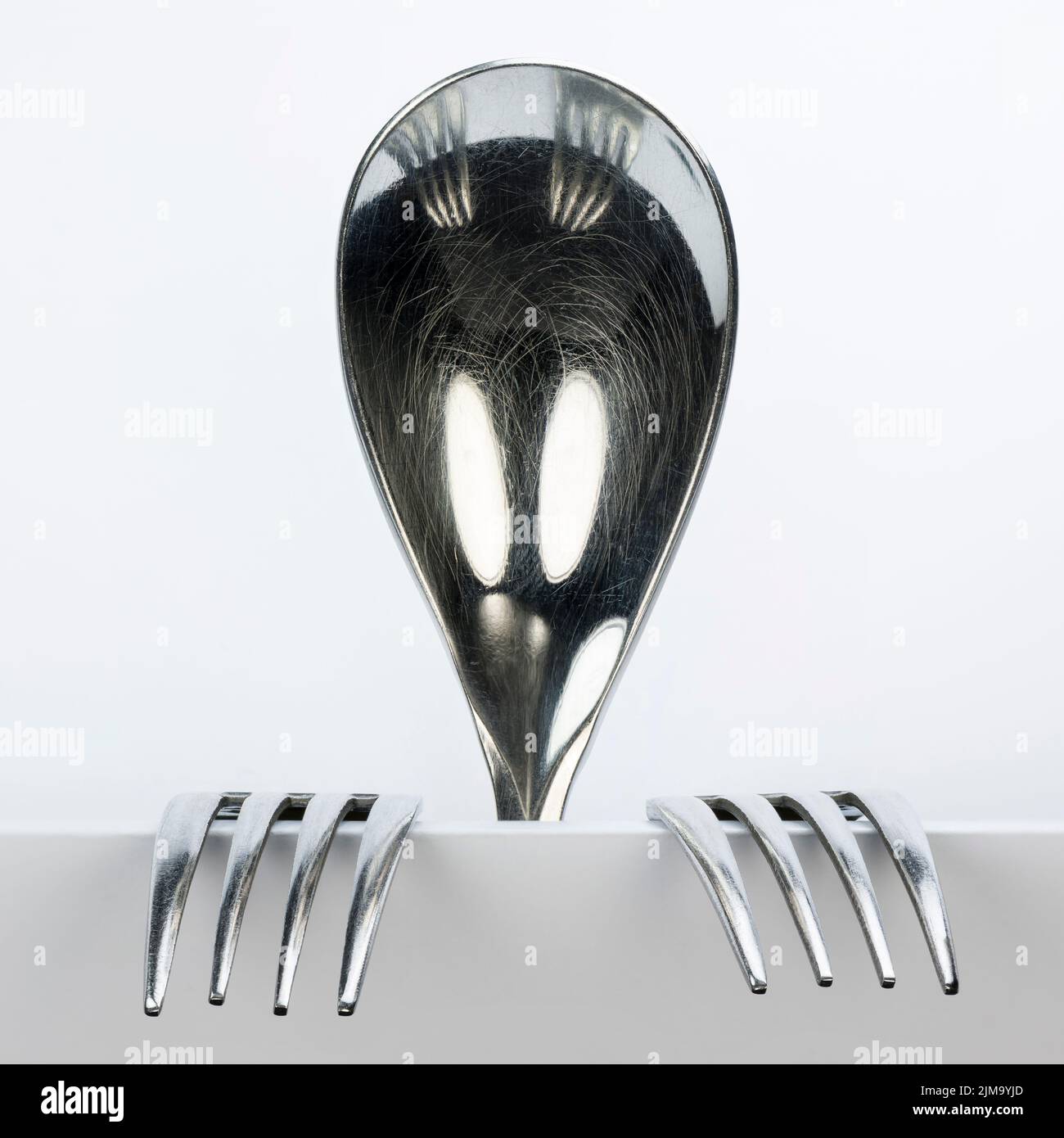 Figure of spoon and two forks Stock Photo Alamy