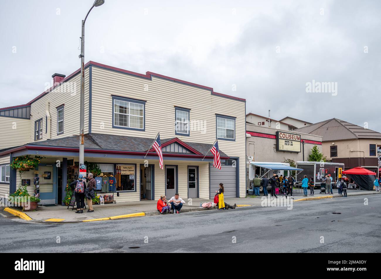 Sitka, Alaska July 26, 2022 View of Sitka's historic main street