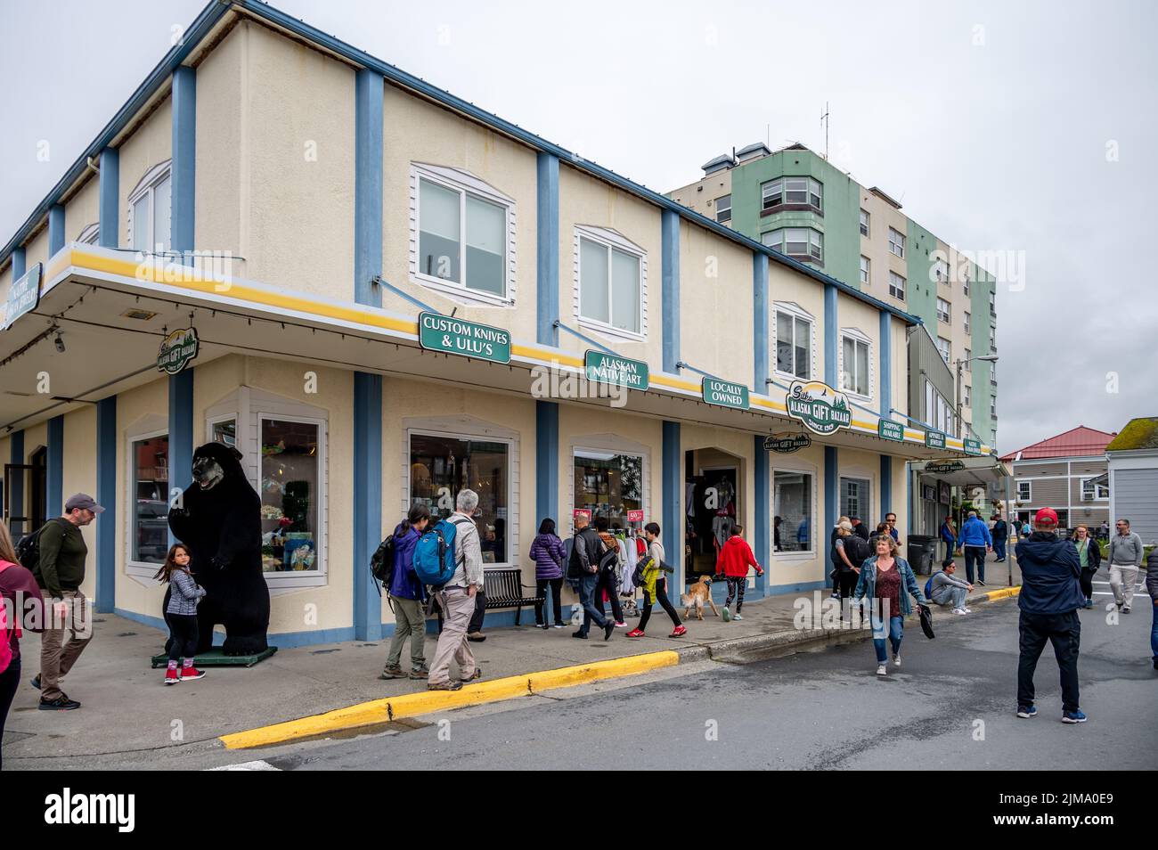 Sitka, Alaska July 26, 2022 View of Sitka's historic main street
