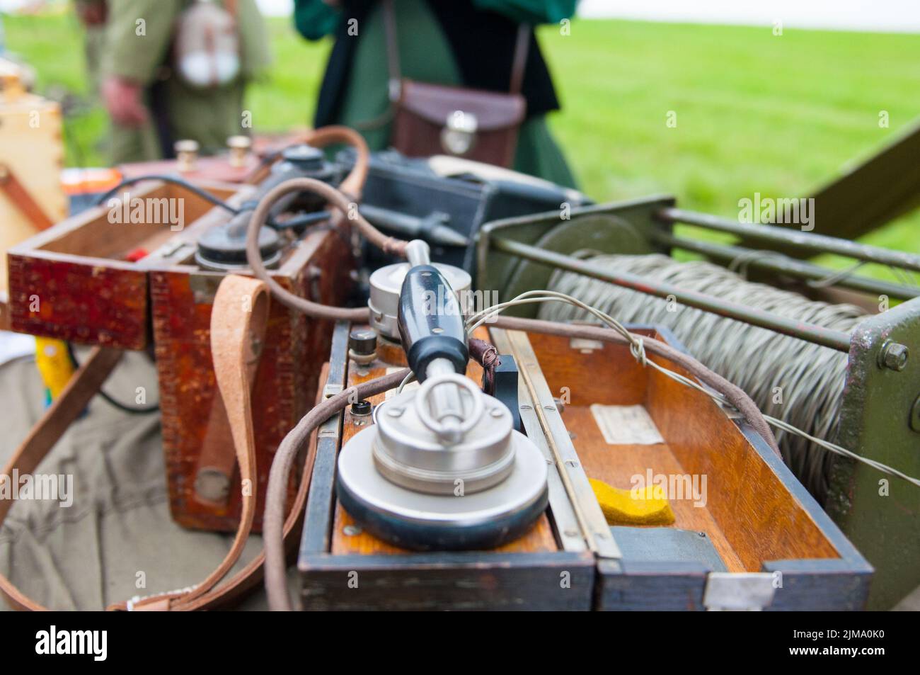 Old military phone Stock Photo Alamy
