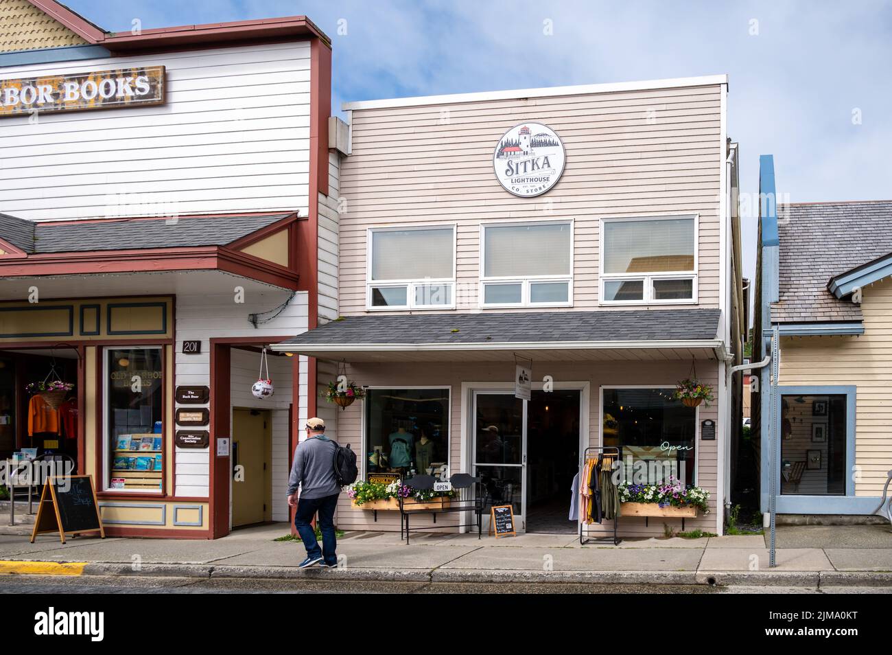 Sitka, Alaska July 26, 2022 View of Sitka's historic main street