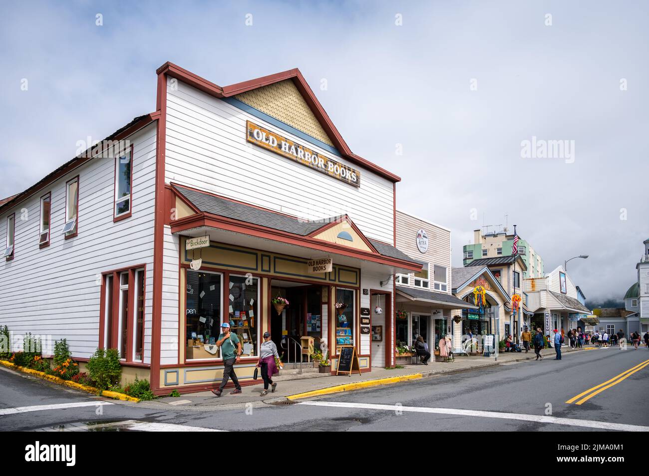 Sitka, Alaska July 26, 2022 View of Sitka's historic main street