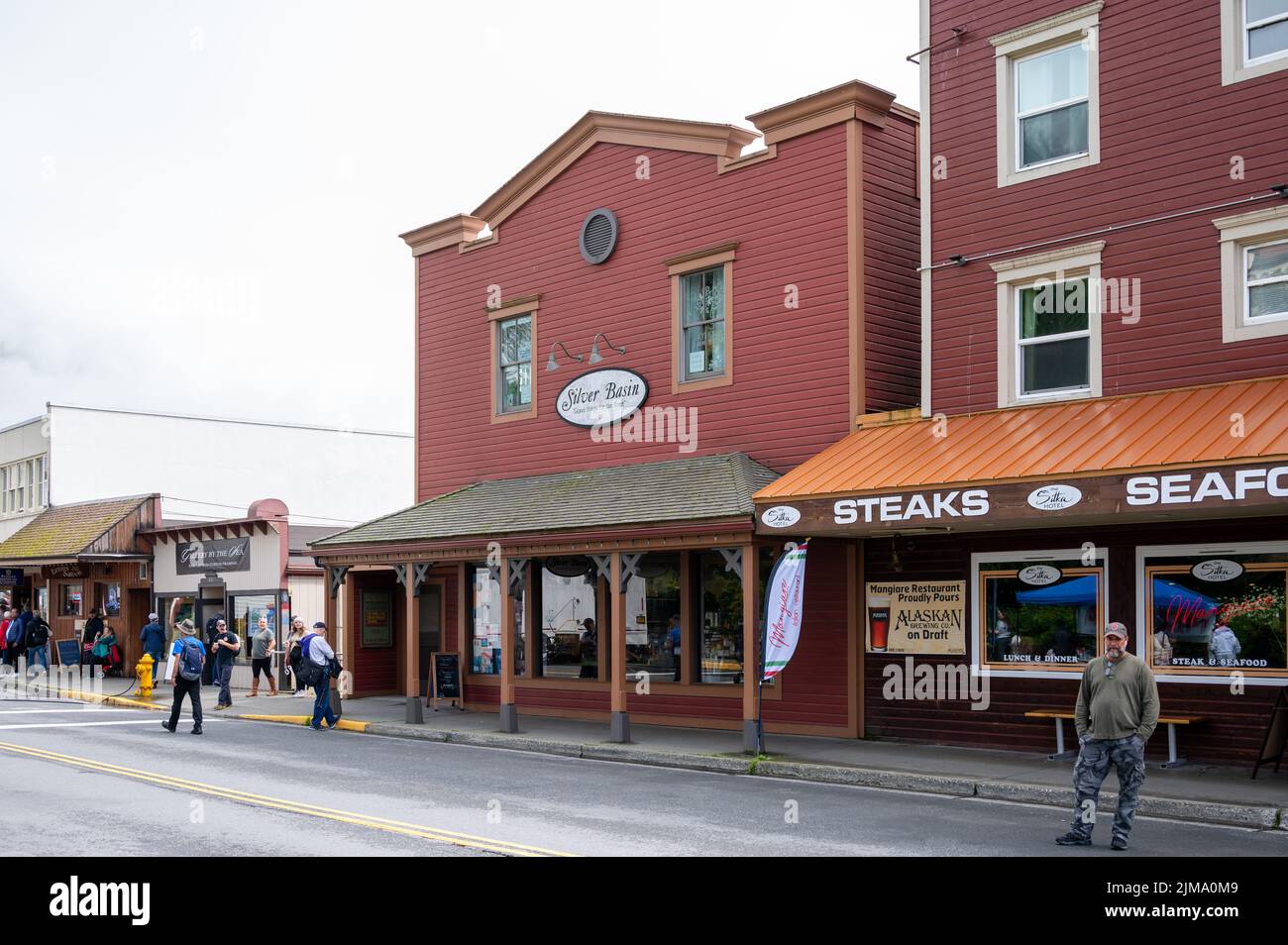 Sitka, Alaska July 26, 2022 View of Sitka's historic main street