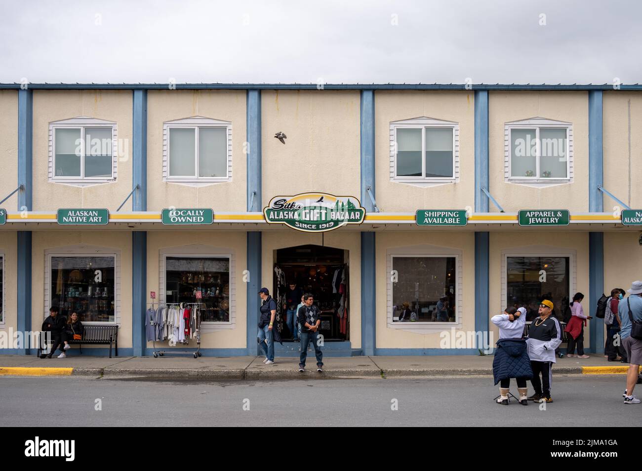 Sitka, Alaska July 26, 2022 View of Sitka's historic main street