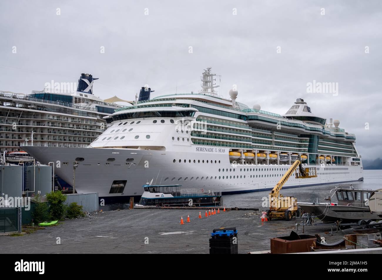 Sitka, Alaska July 26, 2022 View of Sitka's cruise ship terminal