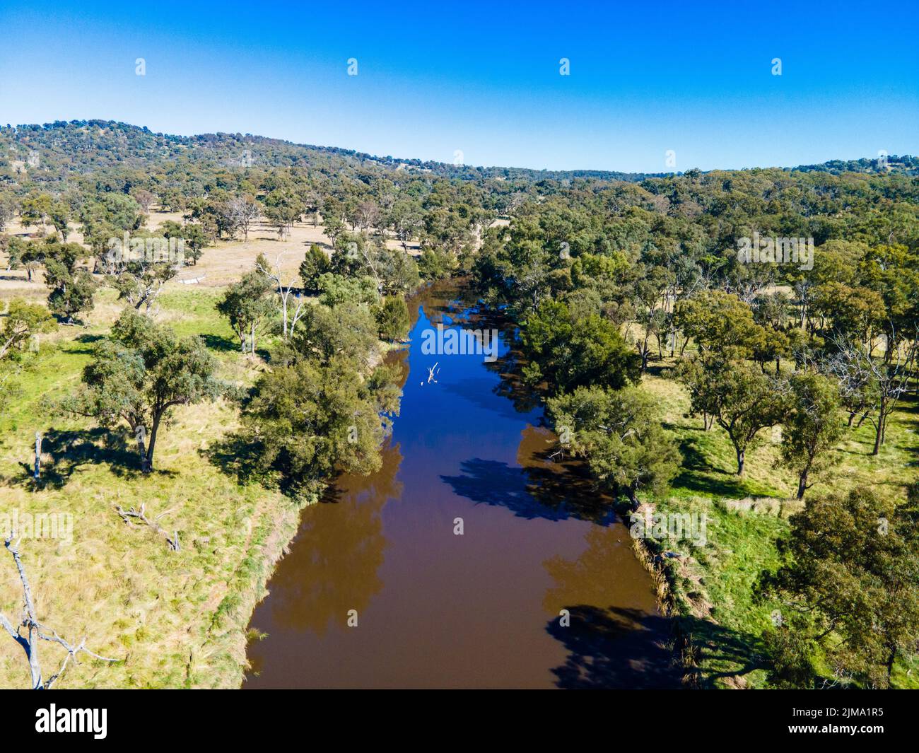 A beautiful view of the muddy Severn River surrounded with greenery in New South Wales