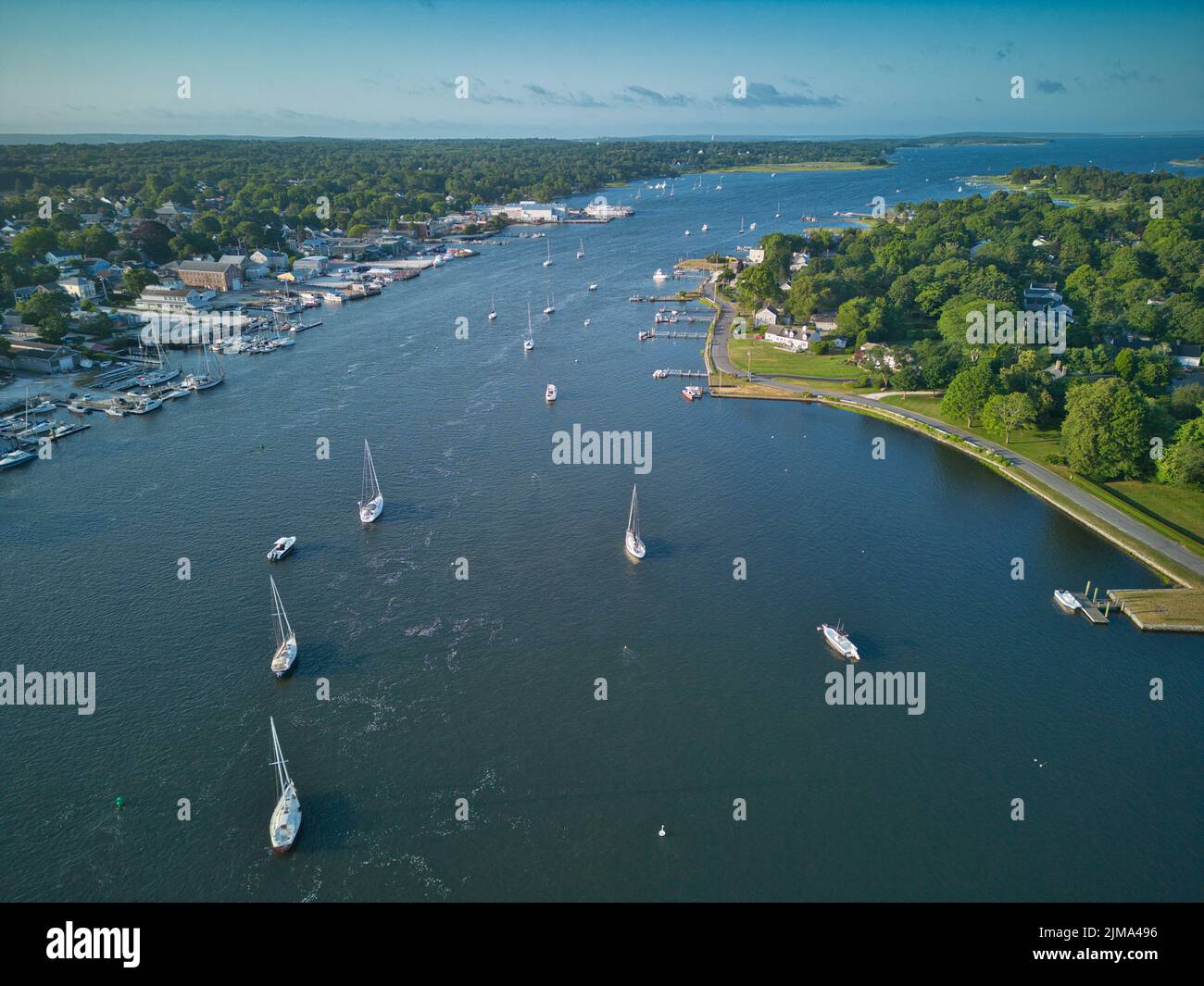 Warren Ri An aerial view of the sailboats in Warren, RI Stock Photo - Alamy
