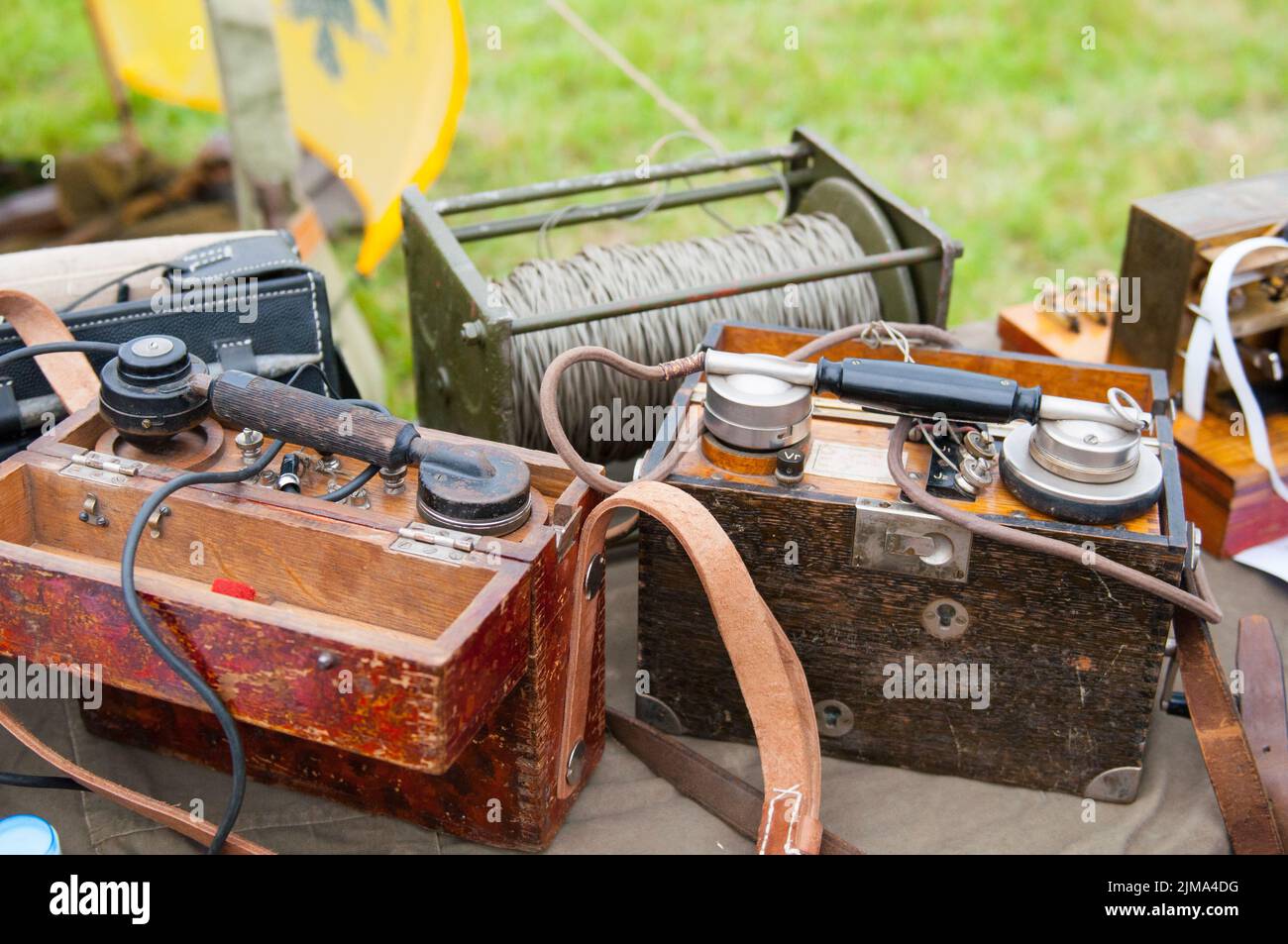 Old military phone Stock Photo Alamy