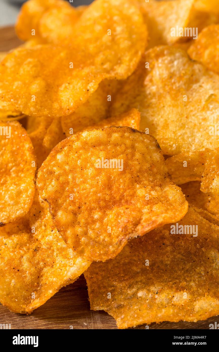 Crunchy Barbecue BBQ Potato Chips Ready to Eat Stock Photo Alamy