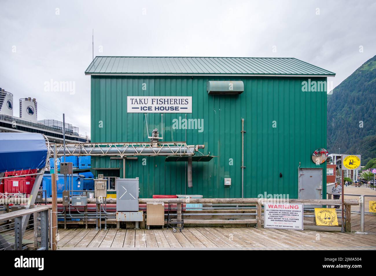 Juneau, Alaska July 27, 2022 Taku fisheries ice house on the Juneau