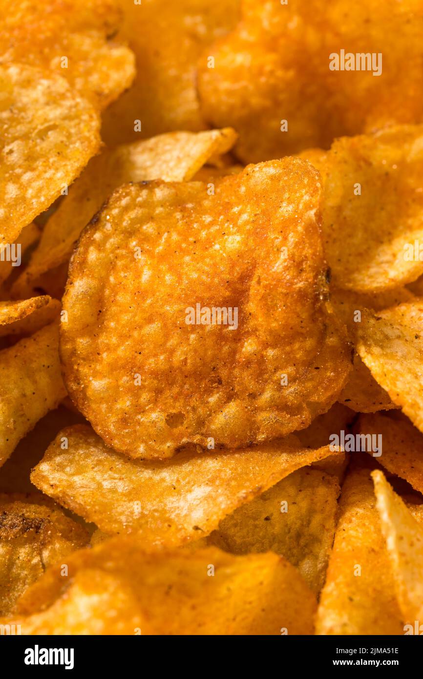 Crunchy Barbecue BBQ Potato Chips Ready to Eat Stock Photo Alamy