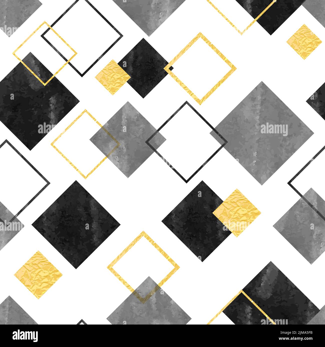 Seamless abstract trendy pattern with squares. Geometric background. Stock Vector