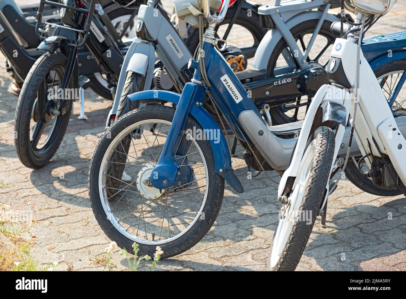 Italy, Lombardy, Meeting of Old Motorbike, Piaggio Ciao Moped Stock Photo