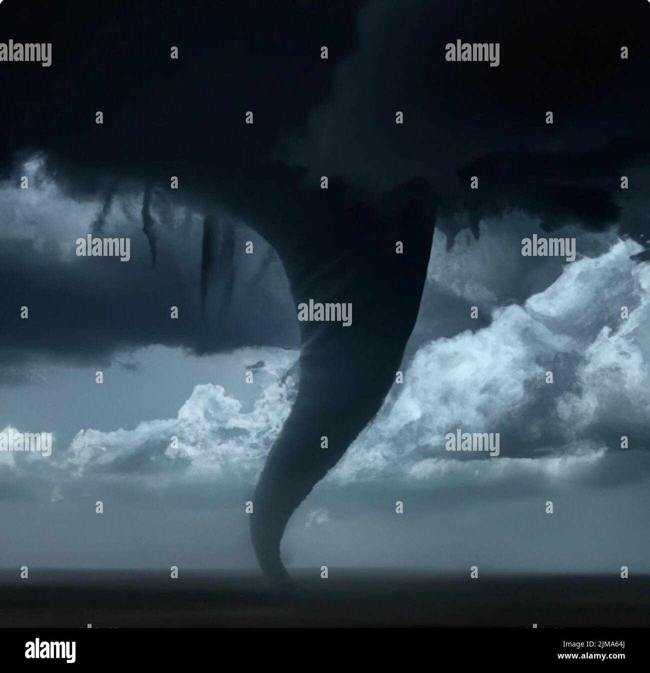An illustration of a tornado against the clouds Stock Photo - Alamy