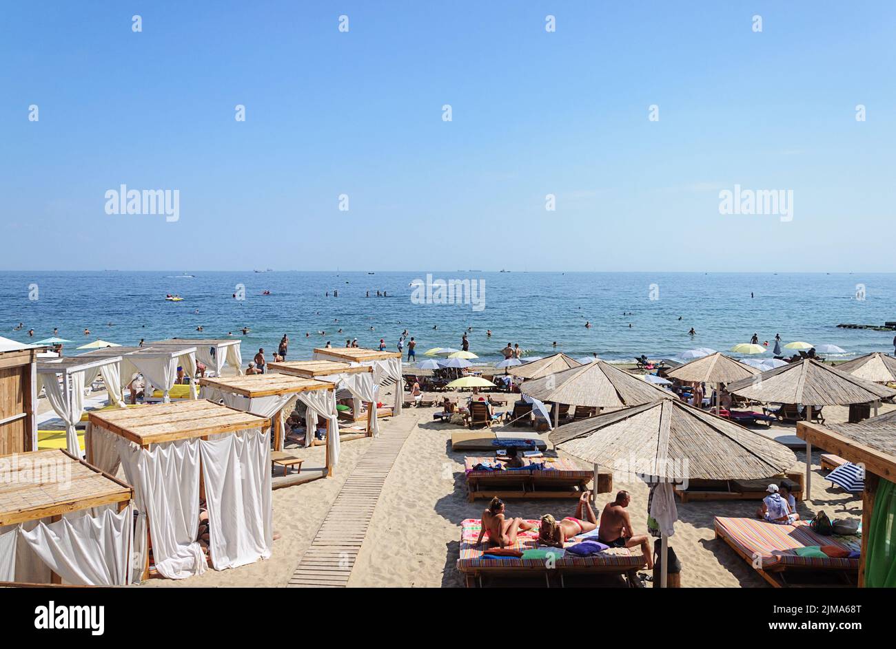 View of the beach in Odessa on summer sunny day Stock Photo