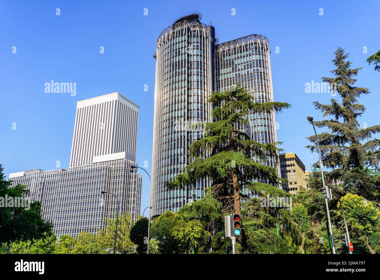 High office skyscrapers in the center of the Spanish city of Madrid
