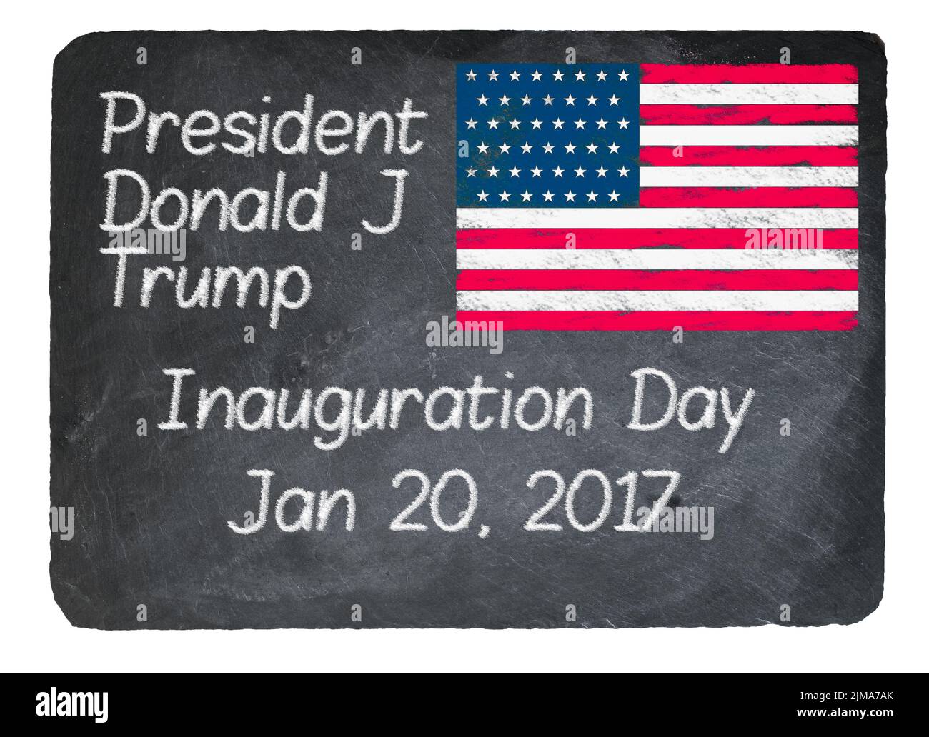 Inauguration Day concept using chalk on slate blackboard Stock Photo