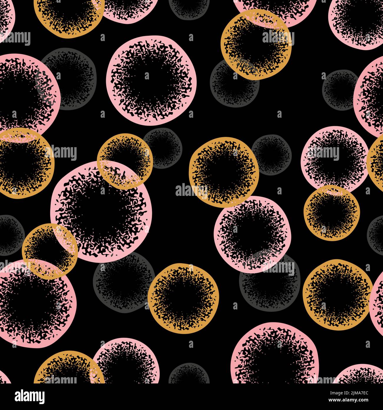 Circles pattern. Seamless geometric abstract vector background with bubbles. Stock Vector