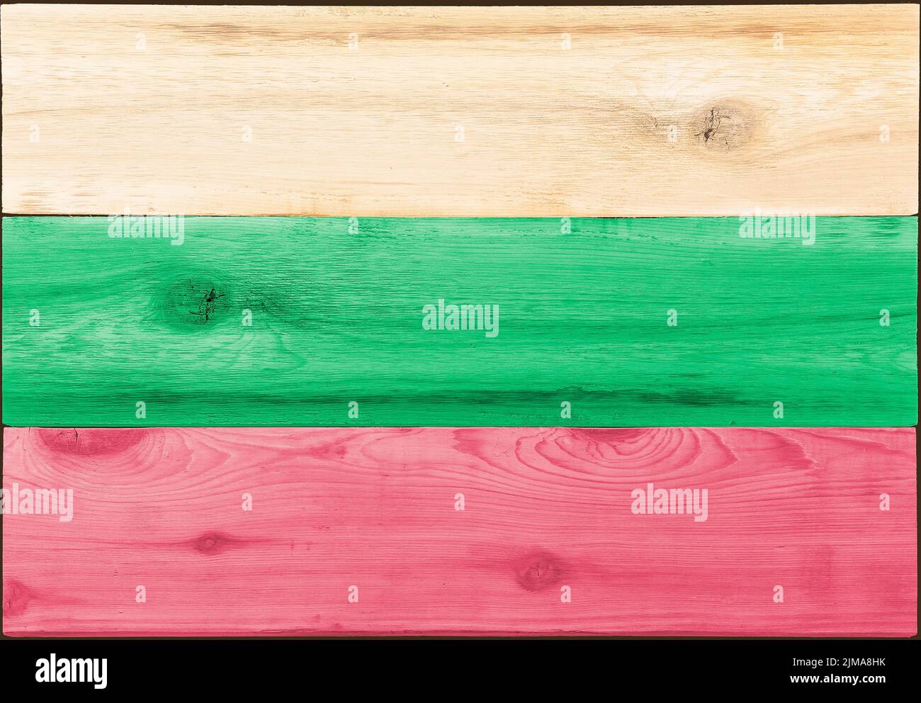 Timber planks in the shape of a Bulgaria flag Stock Photo