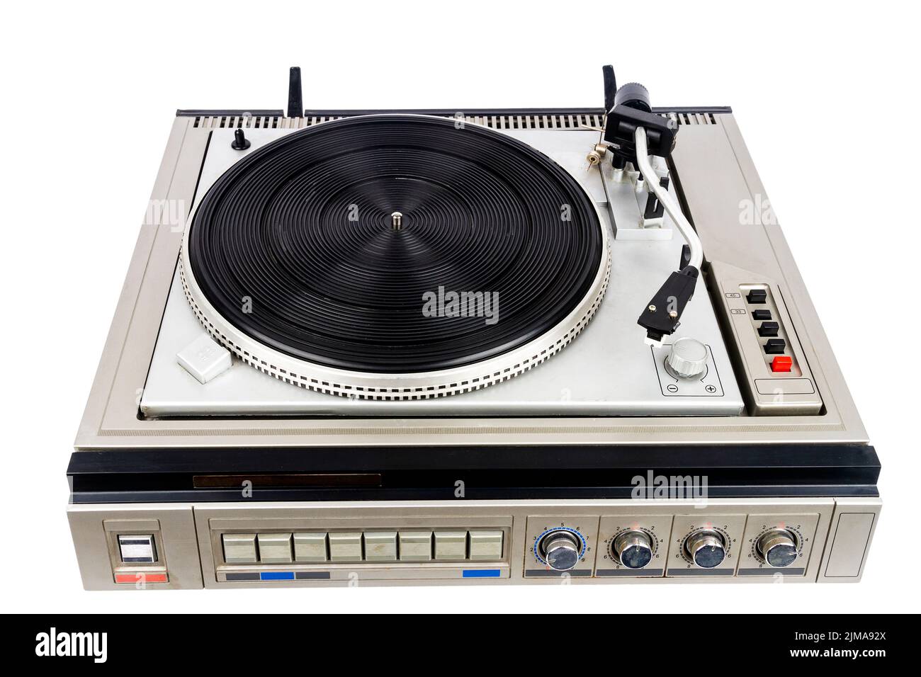 Vintage turntable record player isolated on white background Stock ...