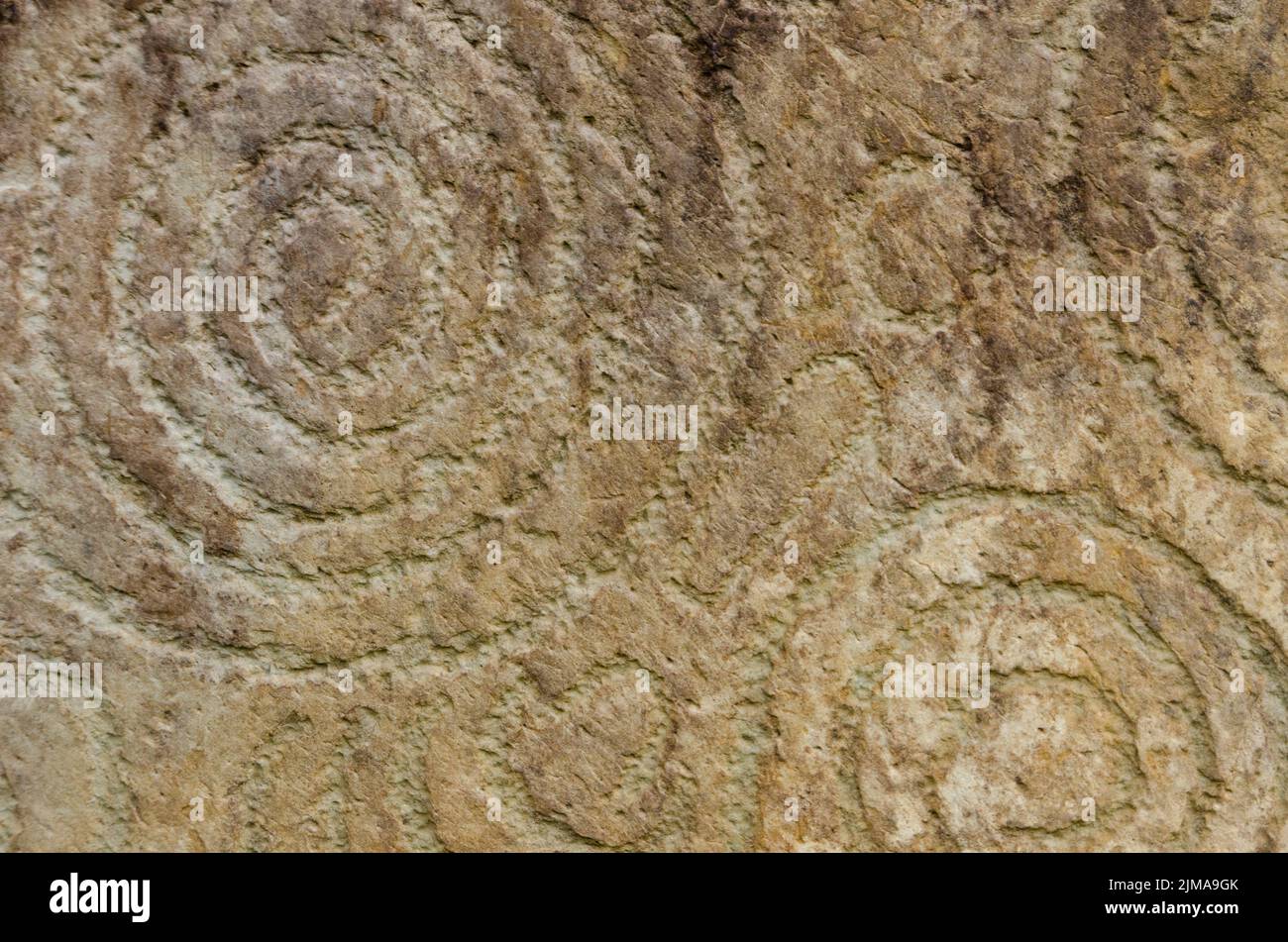 Spiral Rock Engraving, Knowth Stock Photo