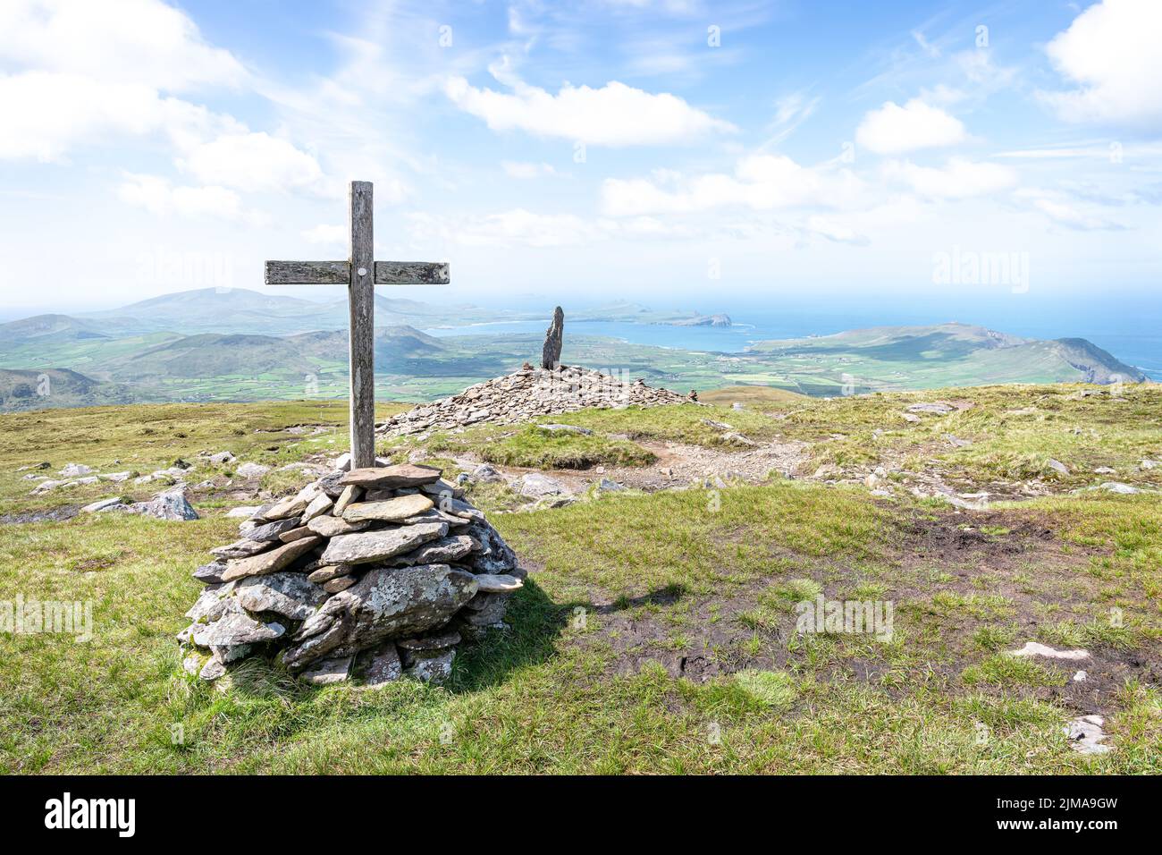 The seventh Cross on the West Side Pilgrim's Trail up Mount Brandon in County Kerry, Ireland Stock Photo