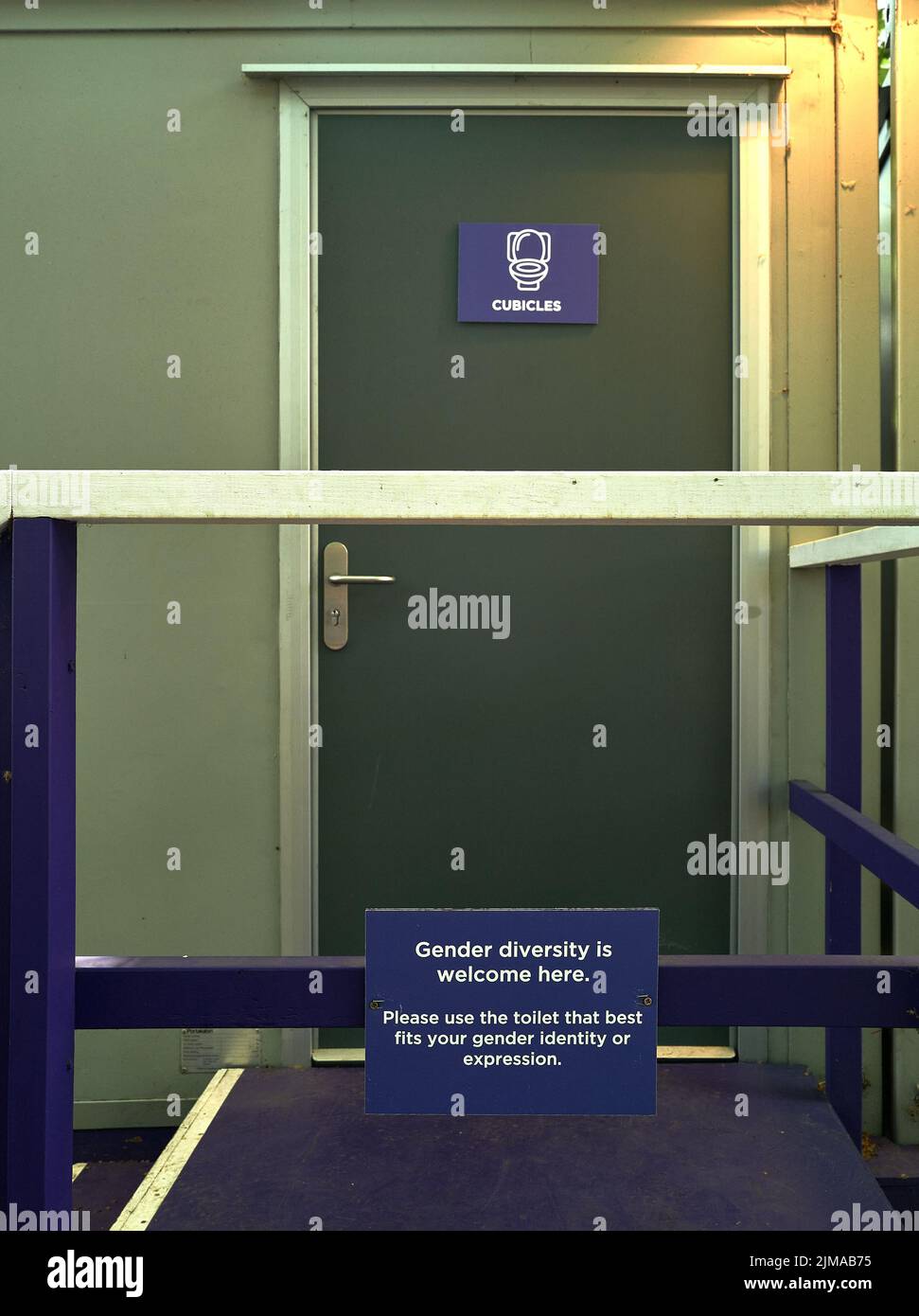 Trans-gender toilet cubicle at Cavendish Square, London, England. Stock Photo