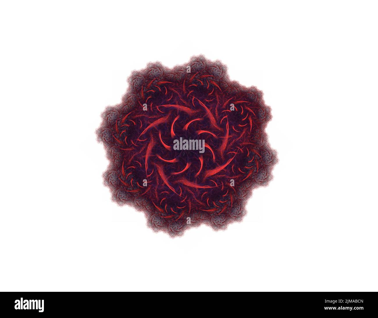 Abstract aggressive fractal red black figure Stock Photo