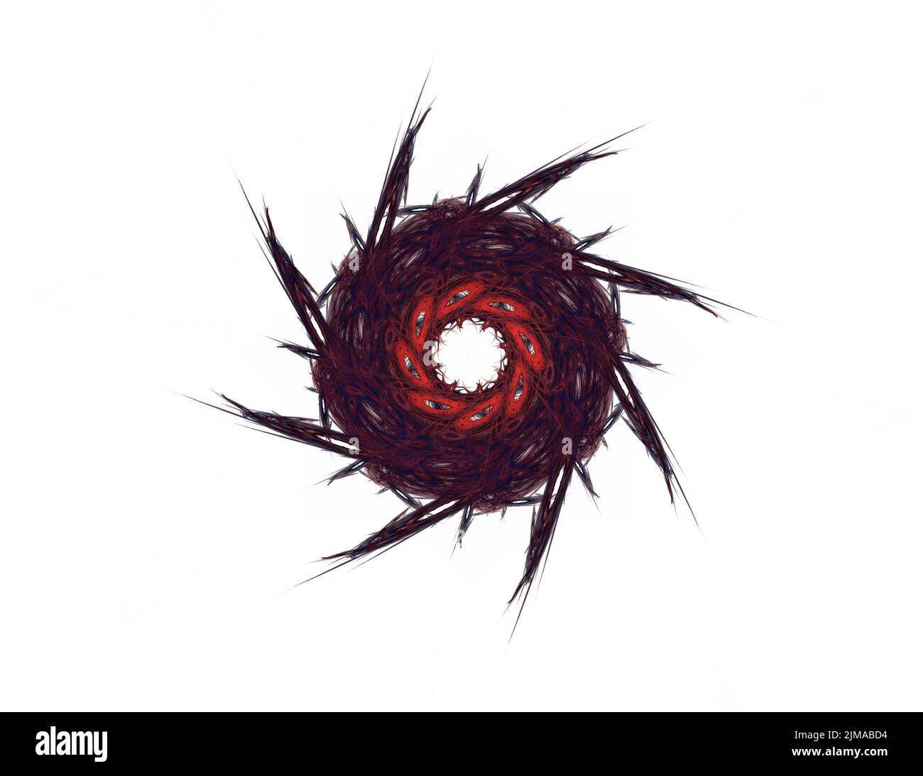 Abstract aggressive fractal red black figure Stock Photo
