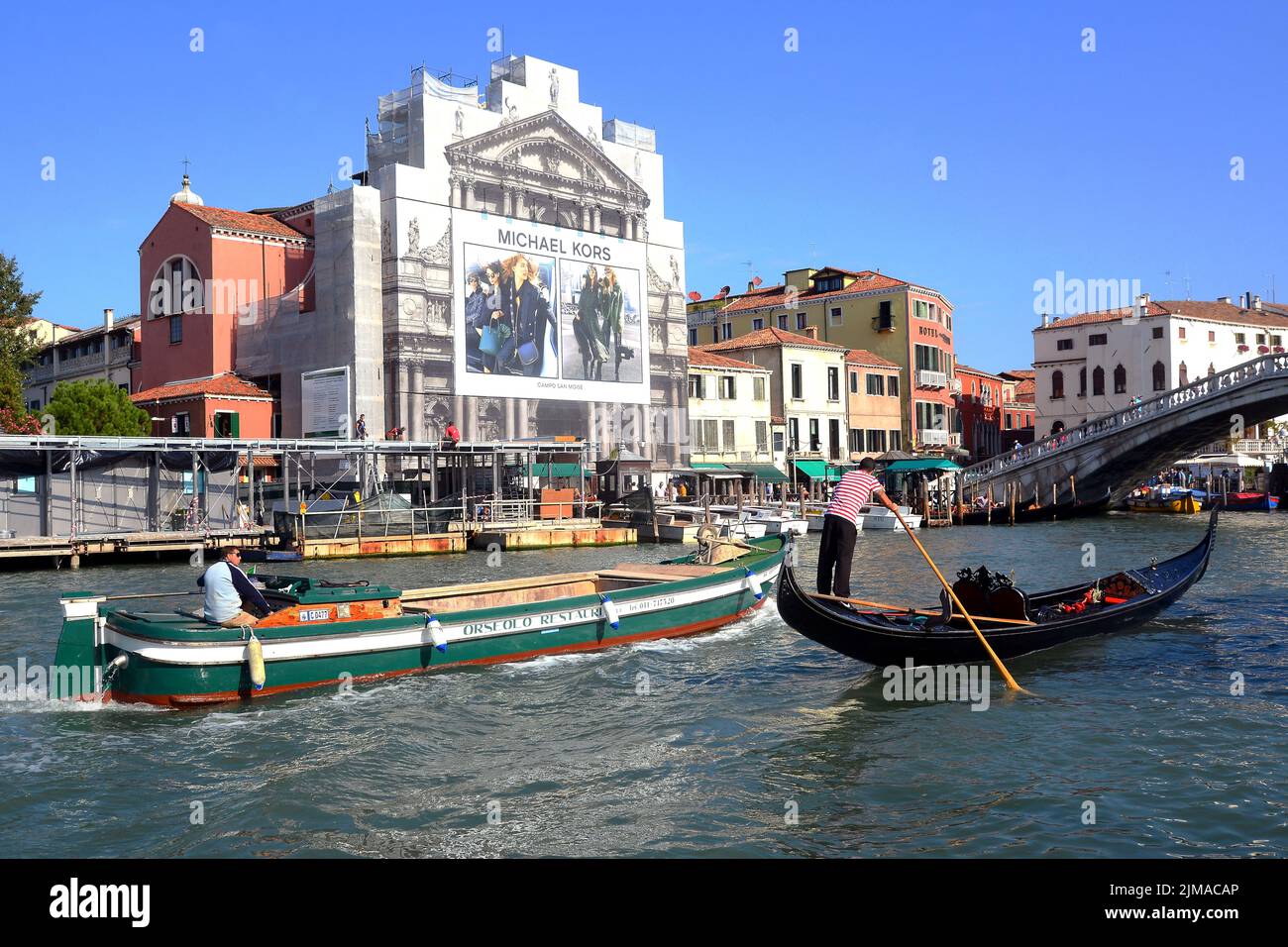 The action at Canal Grande Stock Photo