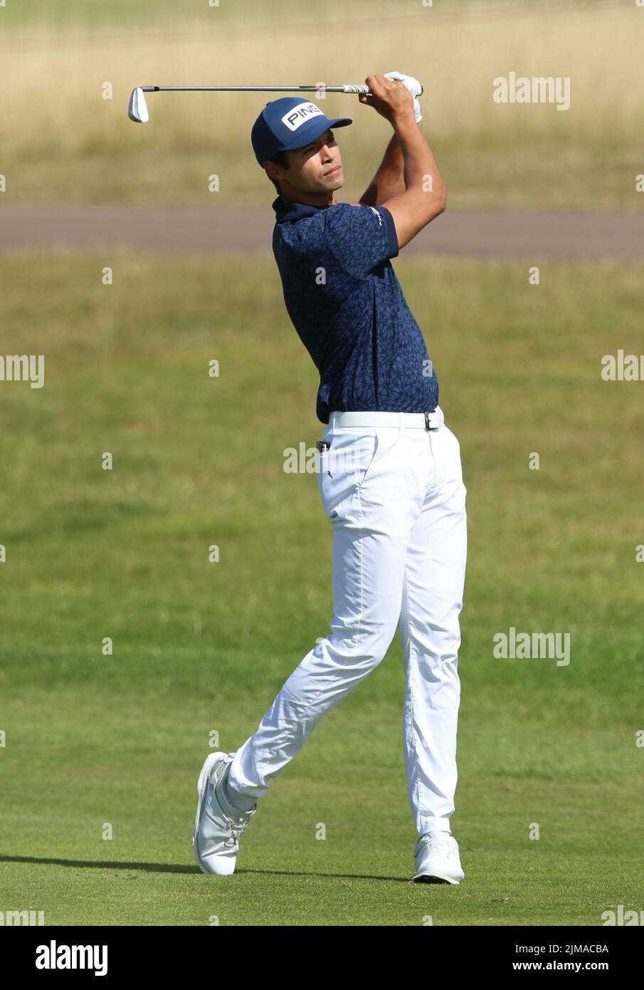 USA's Johannes Veerman during day two of the Cazoo Wales Open at the Celtic Manor Resort in Newport, Wales. Picture date: Friday August 5, 2022. Stock Photo