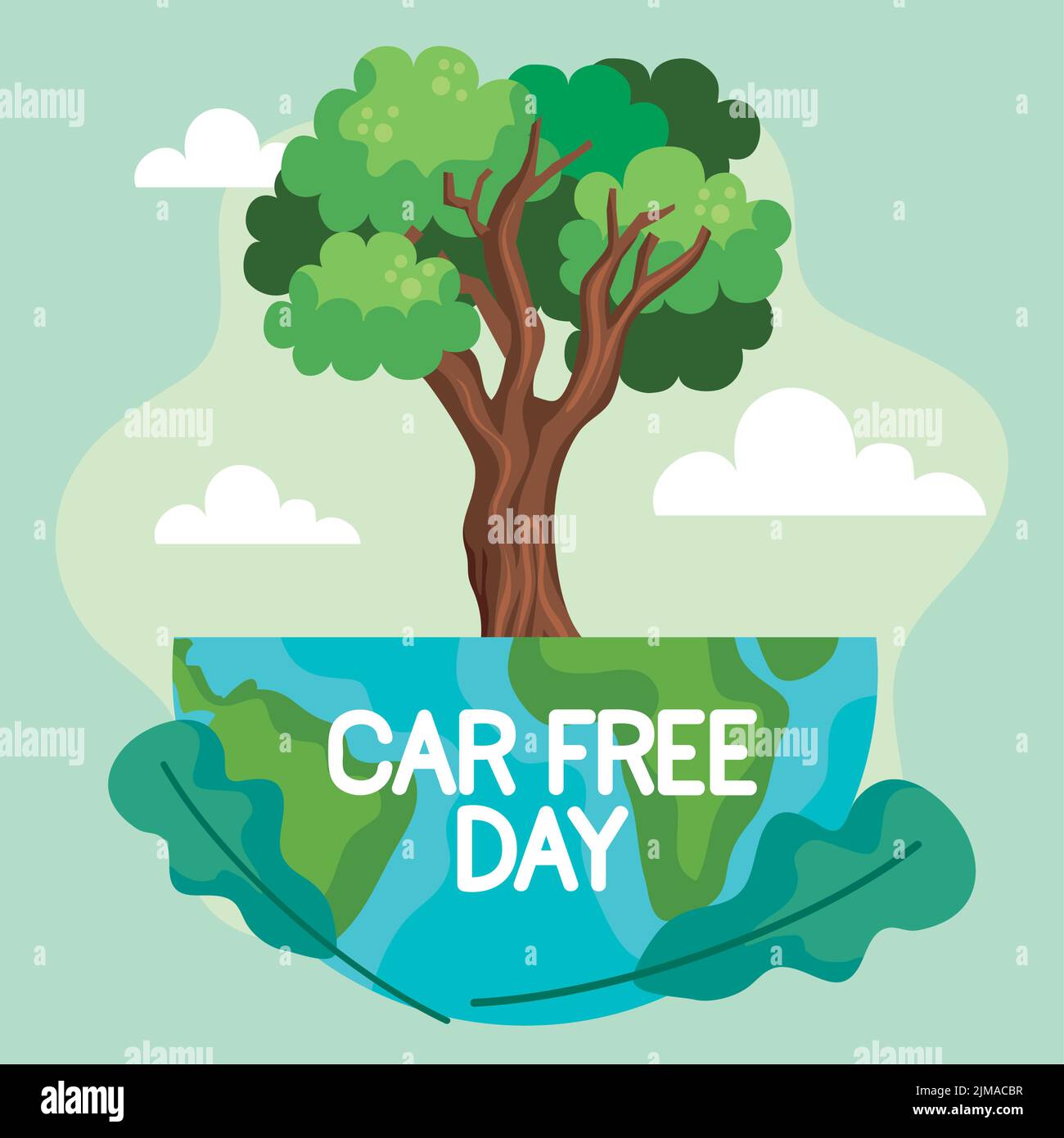 car free day lettering with tree Stock Vector Image & Art - Alamy
